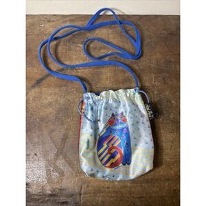 Laurel Burch Reversible Cat Small Canvas Crossbody Tote Handbag Purse